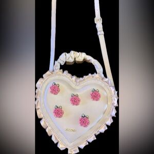 Aldo Light Pink Heart Crossbody Bag.  New